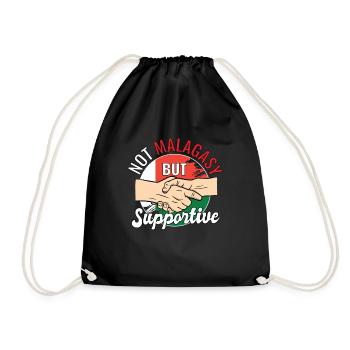 Not Malagasy But Supportive Country Traveler - Drawstring Bag - black - Front