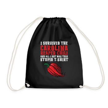 I Survived The Carolina Reaper Chili Pepper Hot Sp - Drawstring Bag - black - Front
