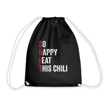 Drôle si heureux que je mange ce peps épicé chaud et mignon - Sac de sport léger - noir - Devant