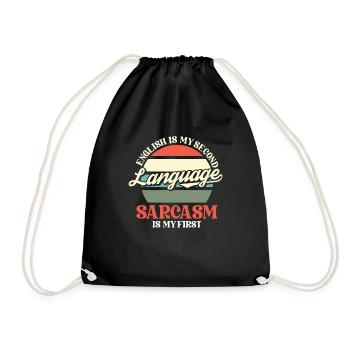 Humour noir L’anglais est ma deuxième langue - Sac de sport léger - noir - Devant