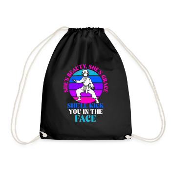 She`s Beauty She`s Grace Karate Girl - Drawstring Bag - black - Front