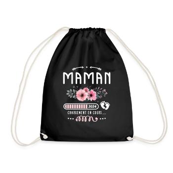 Future Maman 2024 Cadeau Nouvelle Naissance Maman - Sac de sport léger - noir - Devant