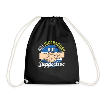 Not Nicaraguan But Supportive Country Traveler - Drawstring Bag - black - Front