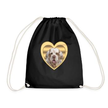 Clumber Spaniel - Amoureux des chiens - Cœur de chien - Sac de sport léger - noir - Devant