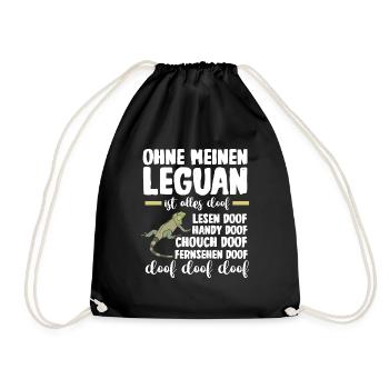 Ohne meinen Leguan ist alles doof - Turnbeutel - Schwarz - Vorne