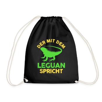 Der mit dem Leguan spricht - Turnbeutel - Schwarz - Vorne