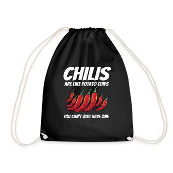 Chilis Are Like Potato Chips You Can't Just Have O - Turnbeutel - Schwarz - Vorne