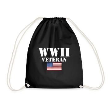 Amerikanischer Patriot WWII Veteran Militär 2. Weltkrieg - Turnbeutel - Schwarz - Vorne