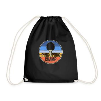 Ping Pong Champ Retro Vintage Funny Table Tennis - Sac de sport léger - noir - Devant