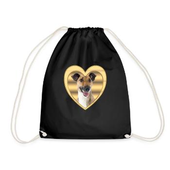 Fox Terrier - Amoureux des chiens - Cœur de chien - Sac de sport léger - noir - Devant