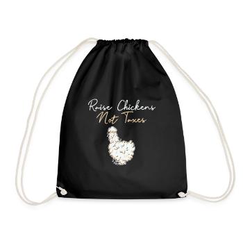 Support Ranch Homestead Farming Raise Chickens - Drawstring Bag - black - Front