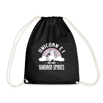 Vintage Rainbow Unicorn & I - Close Buddies Spirit - Drawstring Bag - black - Front