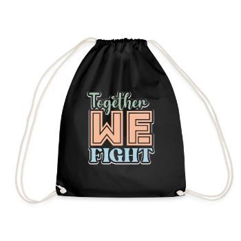 Together We Fight Against Cancer Warrior - Drawstring Bag - black - Front