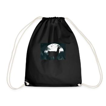 Halloween Llama Animal Zookeeper Spooky Zoo Family - Drawstring Bag - black - Front