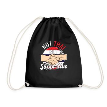 Not Thai But Supportive Country Traveler Thailand - Drawstring Bag - black - Front