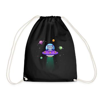 Cat in space - Drawstring Bag - black - Front