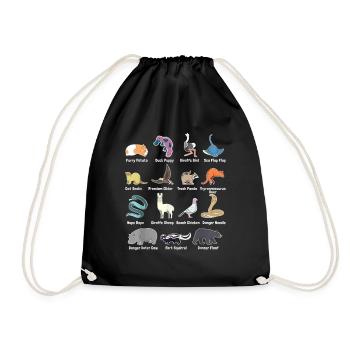 Animals Of The World - Rare Exotic Animals Funny - Drawstring Bag - black - Front