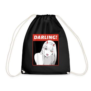 Anime Darling Arigato Senpai Hentai - Drawstring Bag - black - Front