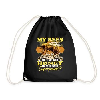 Meine Bienen verwandeln Nektar in Honig - Turnbeutel - Schwarz - Vorne