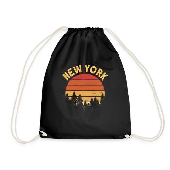 New York - Drawstring Bag - black - Front