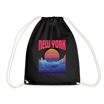 New York - Drawstring Bag - black - Front