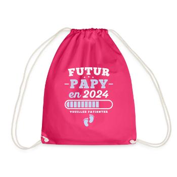 Zukünftiger Opa 2024 Geschenk Neugeborener Opa - Turnbeutel - Fuchsia - Vorne