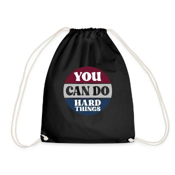 You Can Do Hard Things Testing Day - Drawstring Bag - black - Front