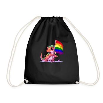 Dinosaure LGBT Pride Jeu de mots drapeau arc-en-ciel transgenre - Sac de sport léger - noir - Devant