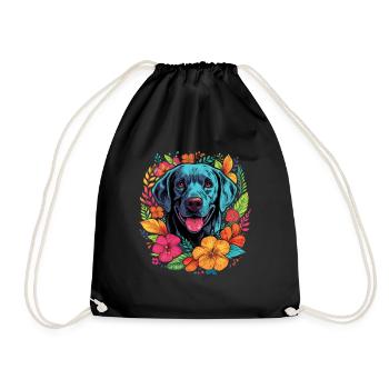 Labrador Hund Geschenk - Turnbeutel - Schwarz - Vorne