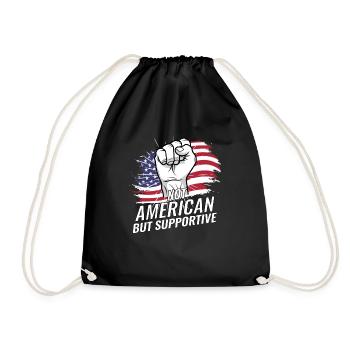 Pas américain mais favorable aux États-Unis Flag Voyage aux États-Unis - Sac de sport léger - noir - Devant