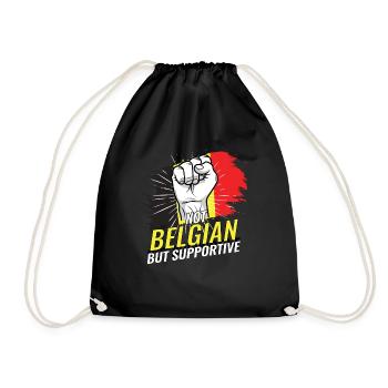 Pas belge mais favorable à la Belgique Pays du drapeau - Sac de sport léger - noir - Devant