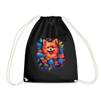 Pomeranian Hund Geschenk - Turnbeutel - Schwarz - Vorne