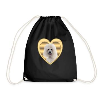 Poodle - Dog Lovers - Dogs Heart - Drawstring Bag - black - Front