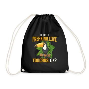 Toucan Bird Rainforest - Drawstring Bag - black - Front