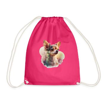 Chihuahua | Puppy Mom Funny Dog Cute Beautiful - Drawstring Bag - fuchsia - Front