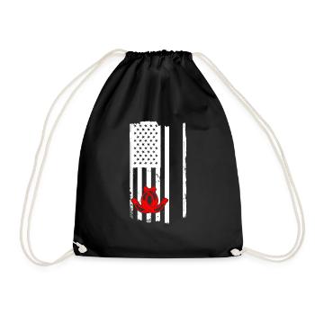 Flag USA Horseshoe Pitching - Turnbeutel - Schwarz - Vorne