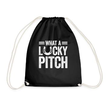 What A Lucky Pitch Horseshoe Pitching - Turnbeutel - Schwarz - Vorne