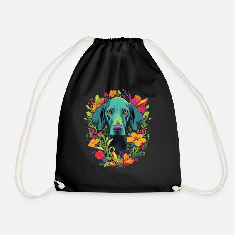Weimaraner Hund Geschenk - Turnbeutel - Schwarz