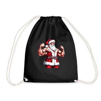 Liste des ascenseurs du Père Noël: Bodybuilder de Noël - Sac de sport léger - noir - Devant