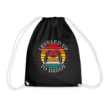 Gaming-Nerd zum Daddy aufgelevelt - Turnbeutel - Schwarz - Vorne