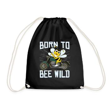Born To Bee Wild - Drawstring Bag - black - Front