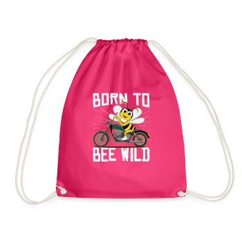 Né pour être une abeille, motard sauvage, abeille à miel - Sac de sport léger - fuchsia - Devant
