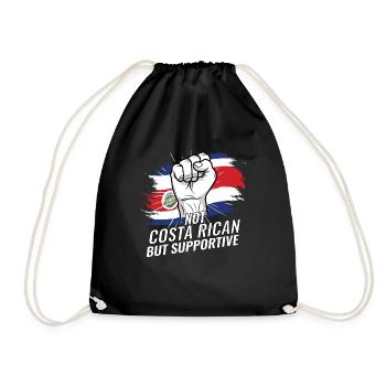 Not Costa Rican But Supportive Costa Rica Flag - Turnbeutel - Schwarz - Vorne