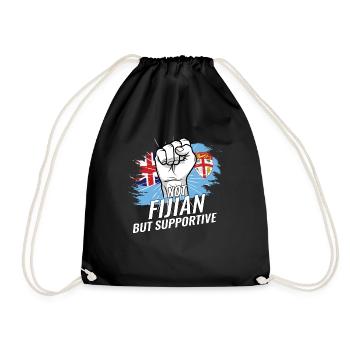 Pas fidjien mais un pays de drapeau fidjien favorable - Sac de sport léger - noir - Devant