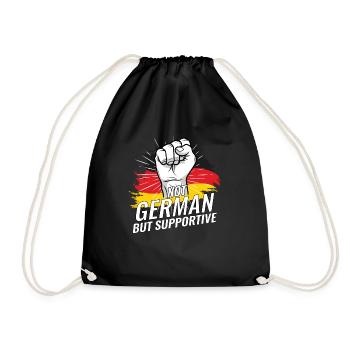 Not German But Supportive Germany Flag Country - Turnbeutel - Schwarz - Vorne