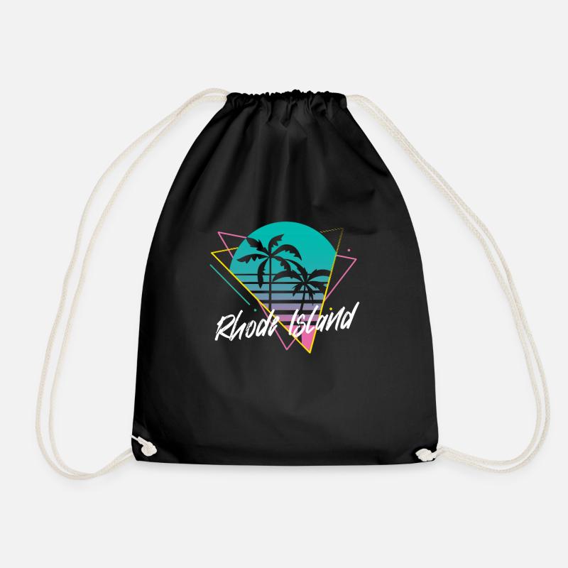 Rhode Island - Drawstring Bag - black