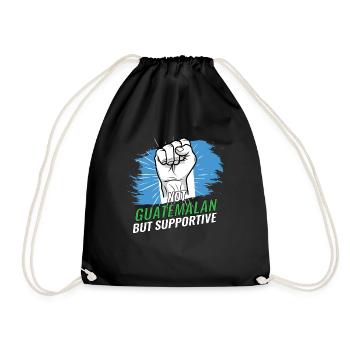 Not Guatemalan But Supportive Guatemala Flag - Drawstring Bag - black - Front