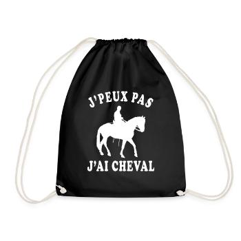 J'peux pas j'ai cheval - Sac de sport léger - noir - Devant