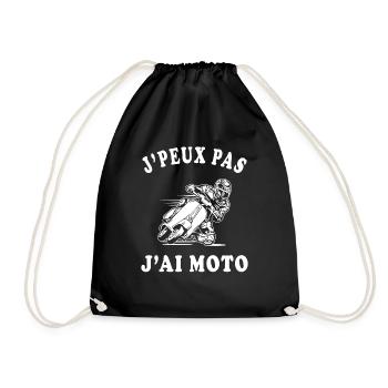 J'peux pas j'ai moto - Sac de sport léger - noir - Devant