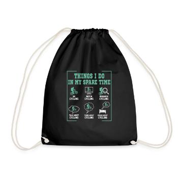 Cyclist Bike Rider Bicycle Riding Mountainbike - Drawstring Bag - black - Front